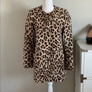 Zara Leopard Coat Size Small